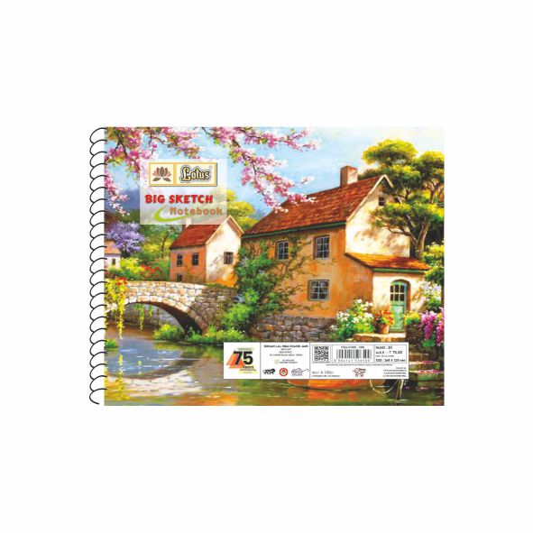 Lotus Big Sketch Note Book 60Pages-268x325mm -SBB60